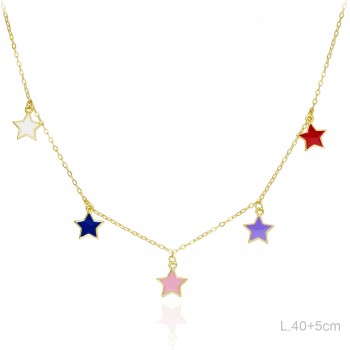 Gargantilla con estrellas esmaltadas mix color
