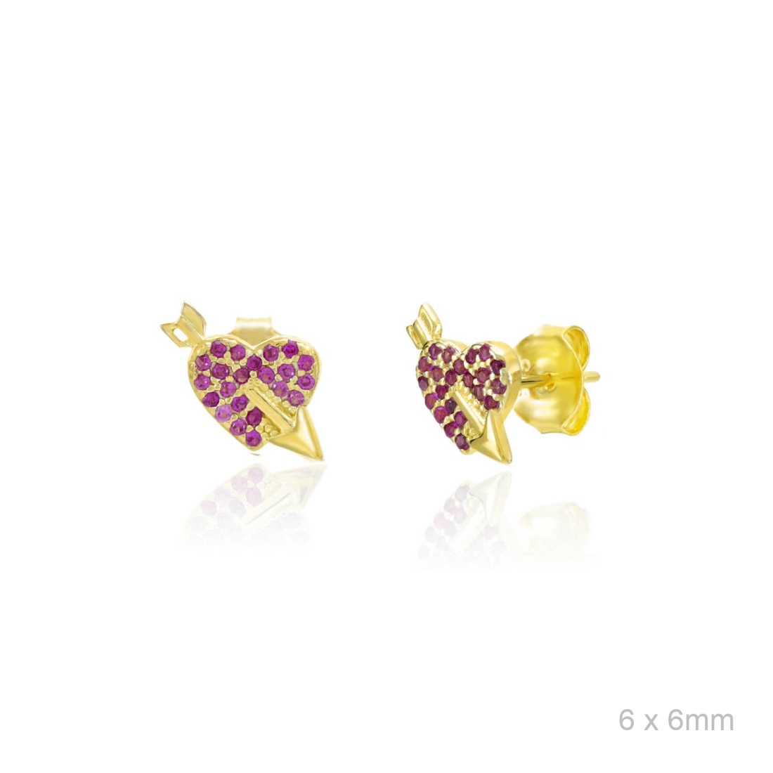 Pendientes Corazón/Flecha Dorados