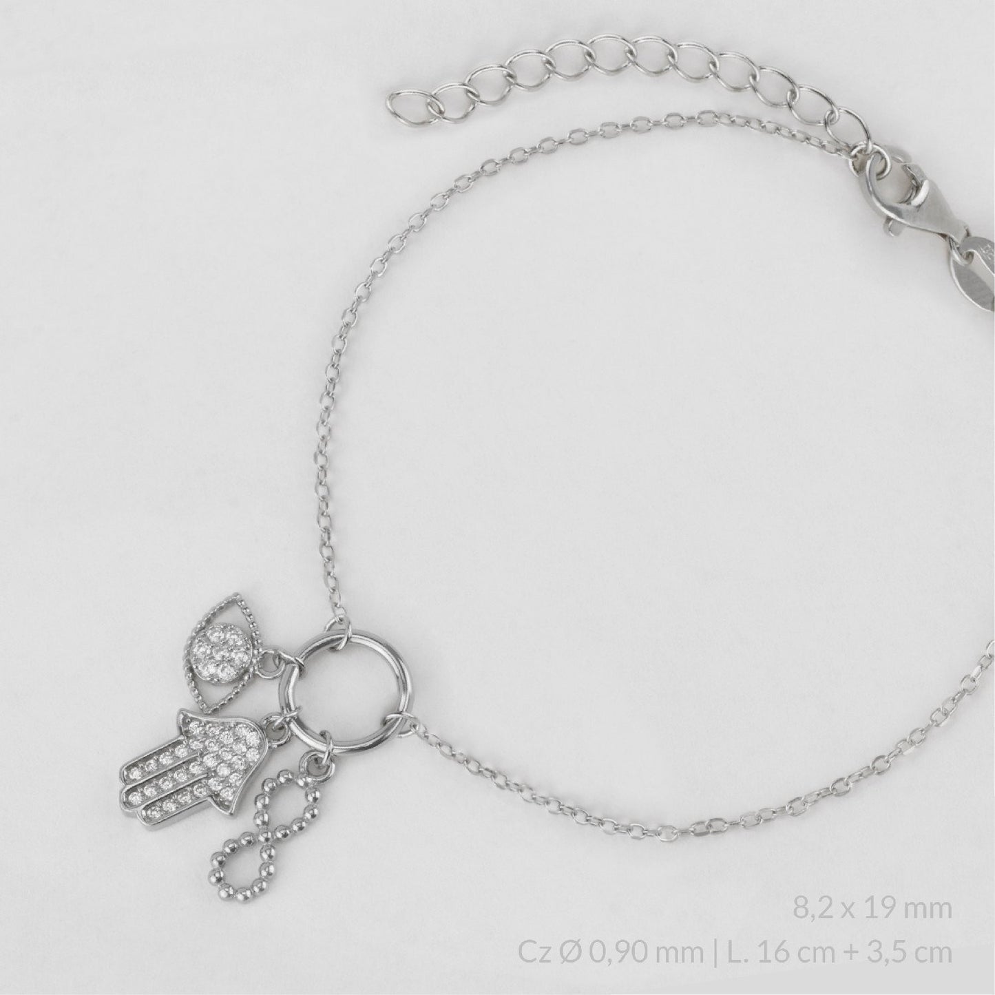 Pulsera Mano de Fatima infinito ojo turco