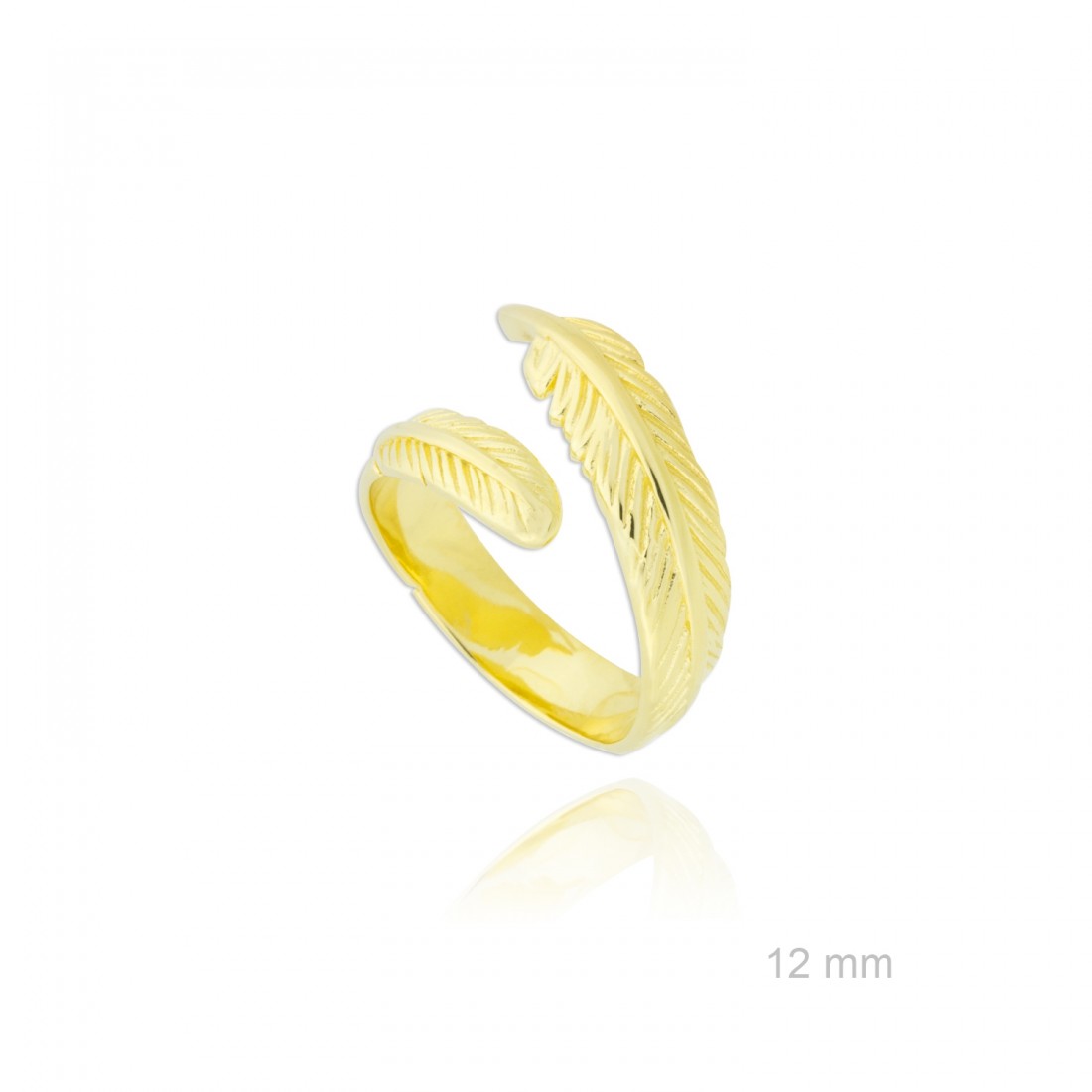 Anillo Pluma Dorada ajustable