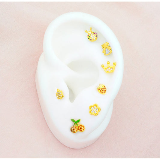 Pendientes Fresa Dorados