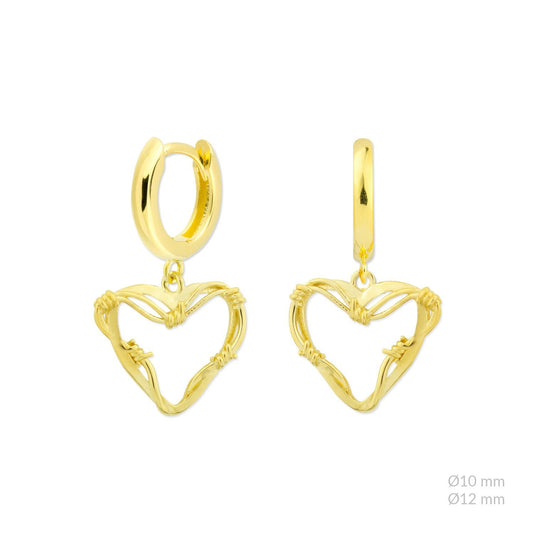 Pendientes Thorned Heart - Corazón Espinado - Plata 925