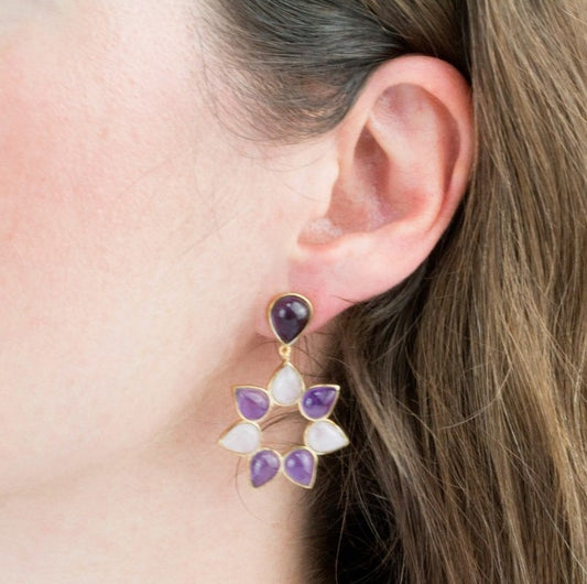 Pendientes Sofía Lila Dorados