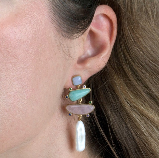 Pendientes Valeria Pastel Dorados