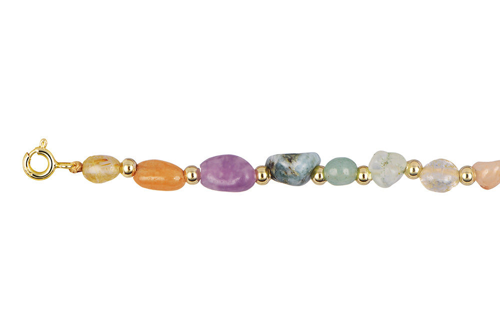 Pulsera piedras rosas y perlas