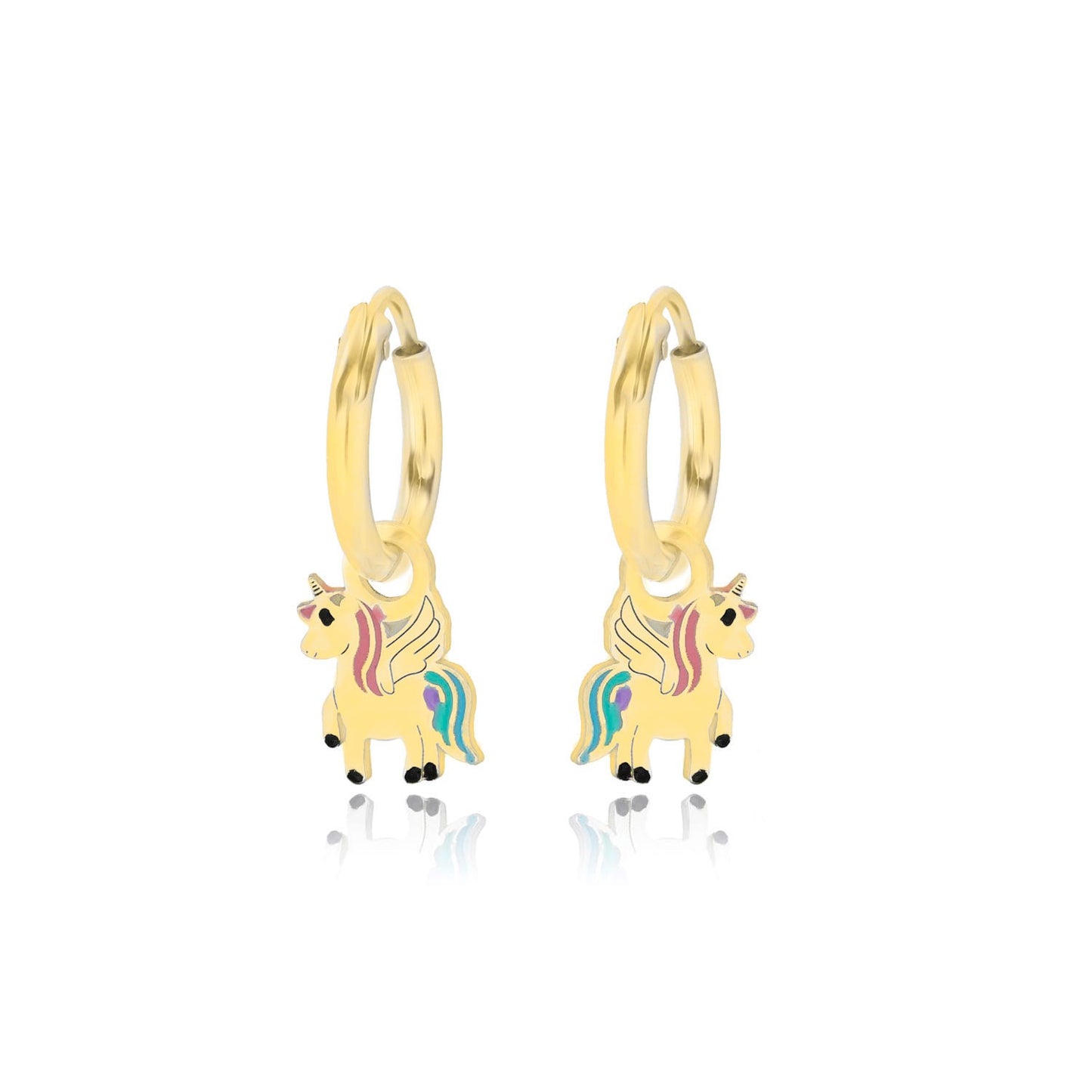 Pendientes "Unicorn Magic" – Plata de Ley 925 con Esmalte Multicolor