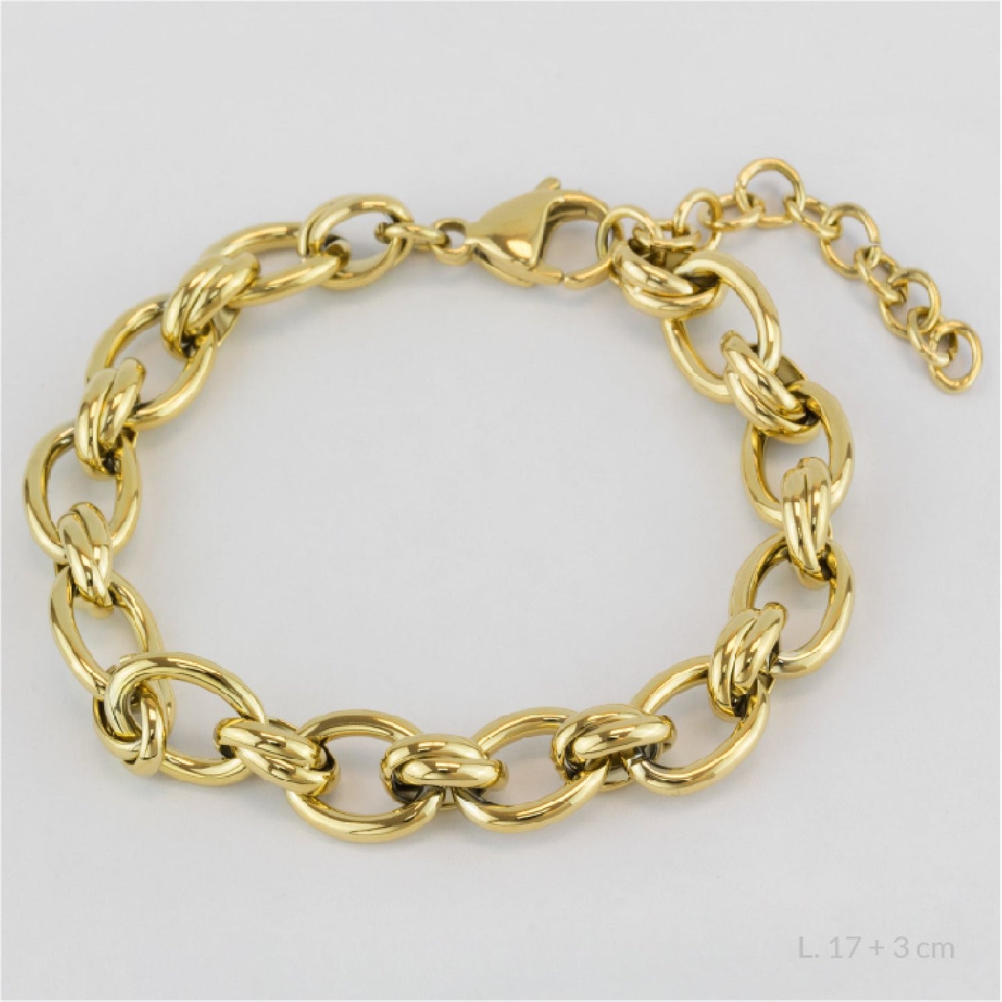 Pulsera de Acero eslabón Mediano Dorada