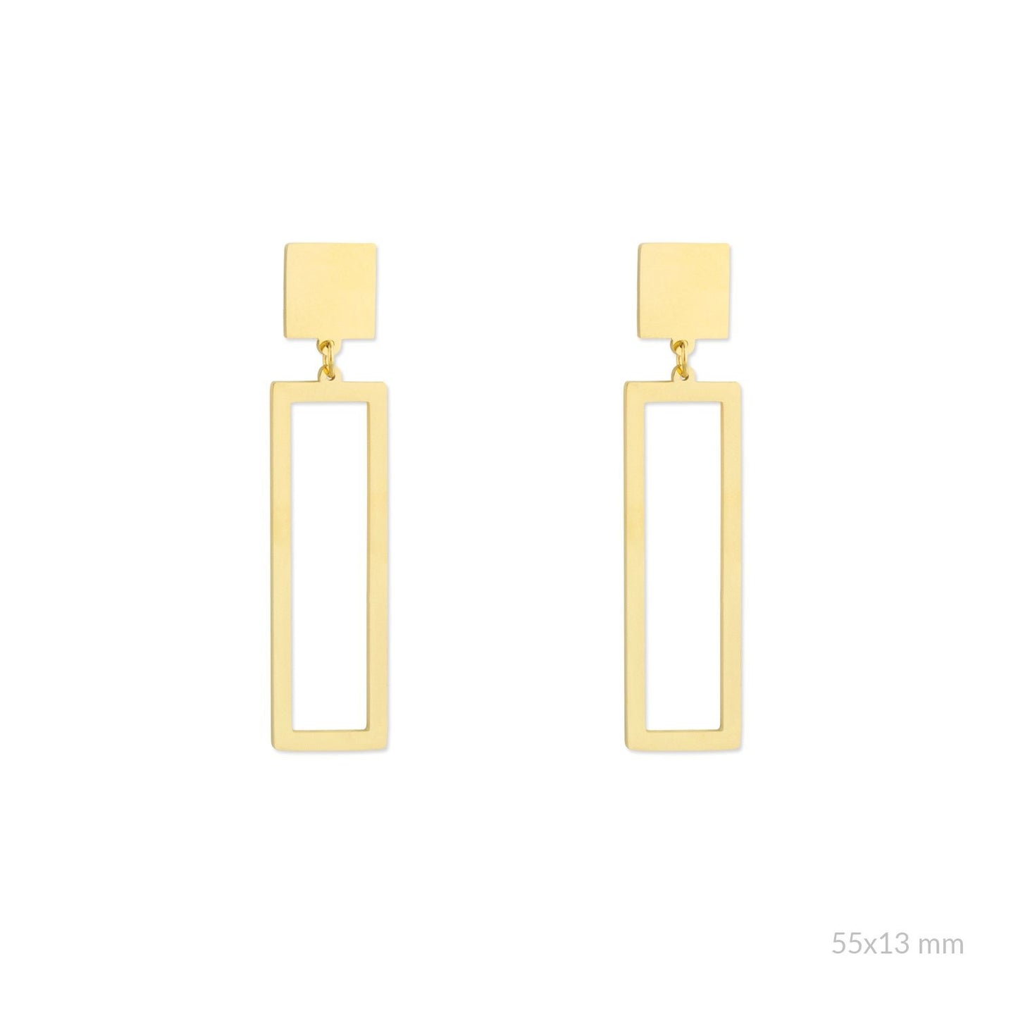 Long Geometric Steel Earrings