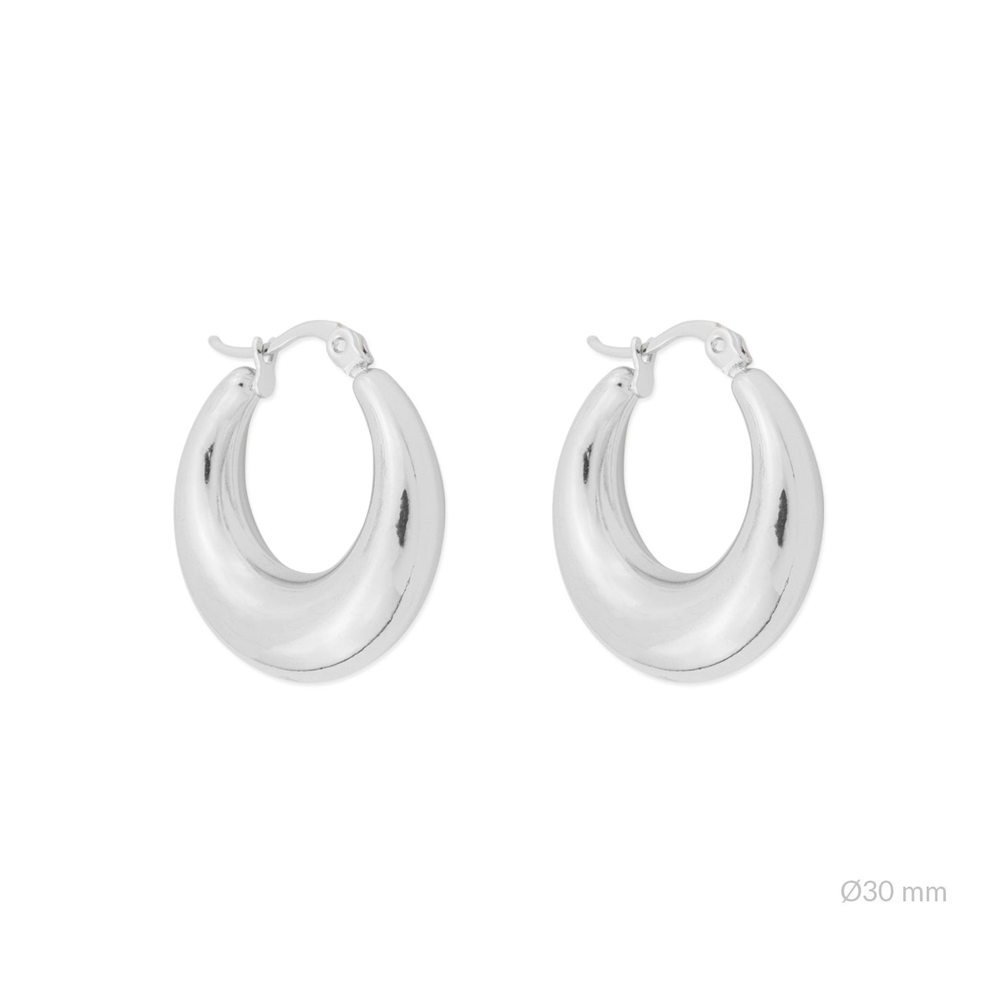 Steel Hoop Earrings 30mm