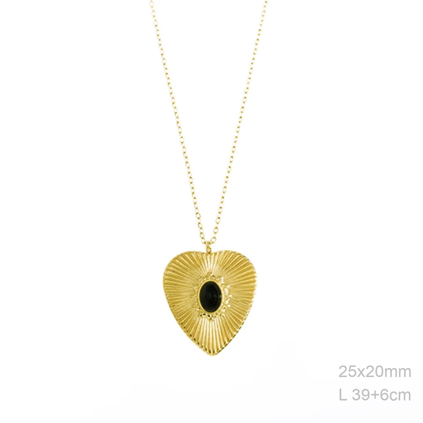 Gargantilla corazón piedra Negra