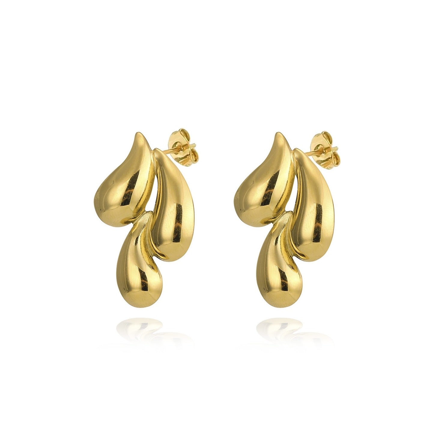 Pendientes Triple Gota Dorados