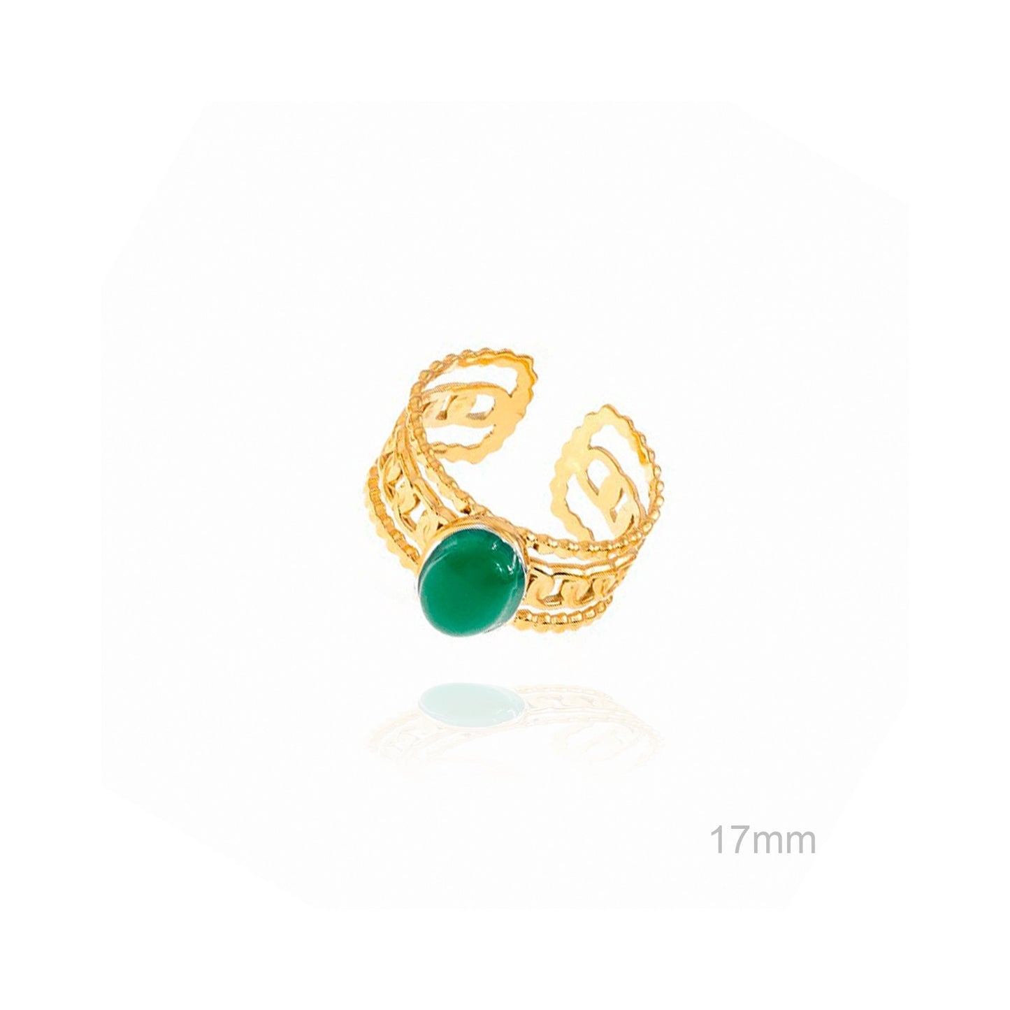 Anillo Verde Piedra Oval