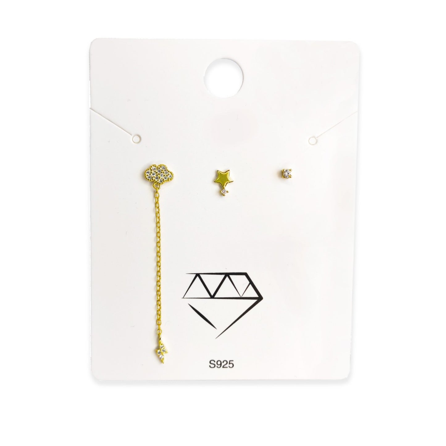 Pack 3 Pendientes Nube