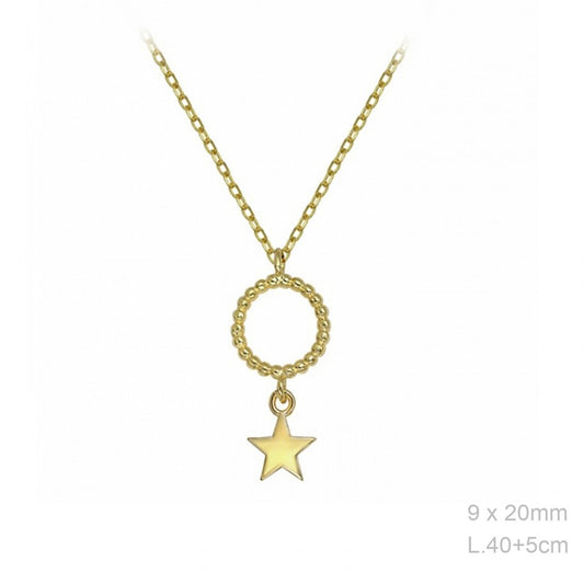 Gargantilla Minimalista con colgante circular y Estrella