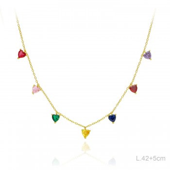 Gargantilla minimalista corazones mix color