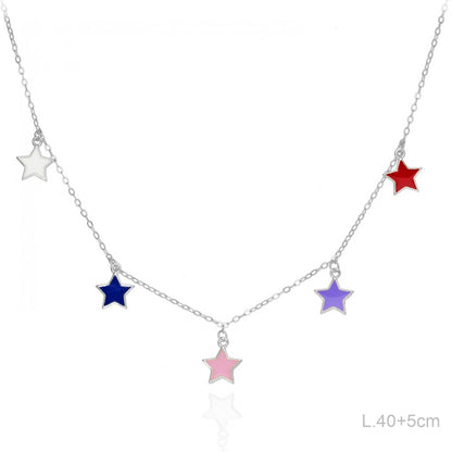 Gargantilla con estrellas esmaltadas mix color