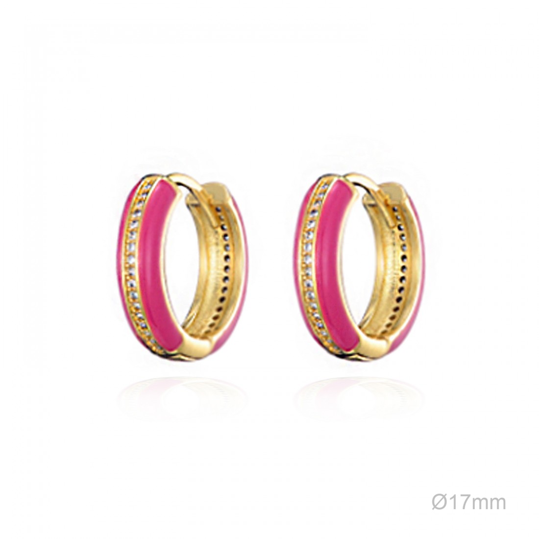 Pendientes Esmalte Rosa Fucsia