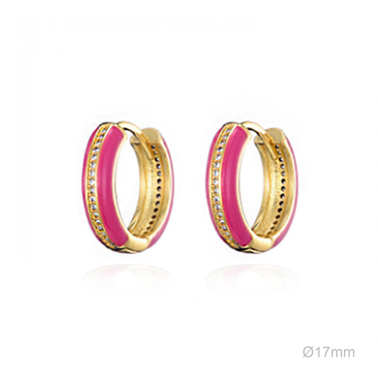 Pendientes Esmalte Rosa Fucsia