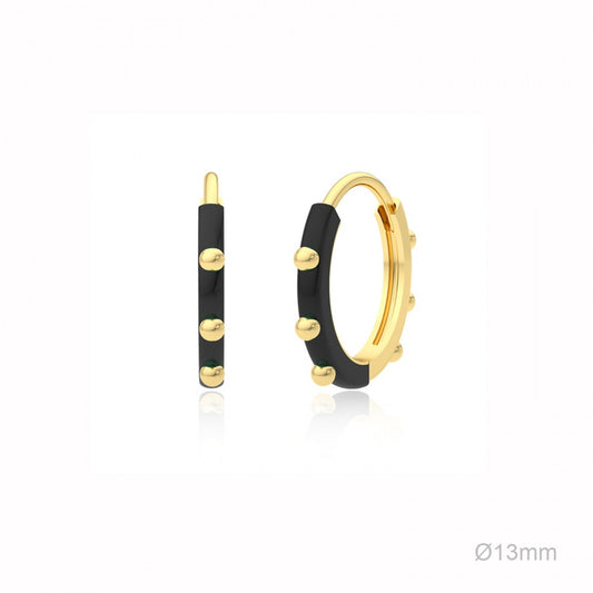 Pendientes de Aro "Dotty"- Plata de Ley 925 con baño de oro y esmalte