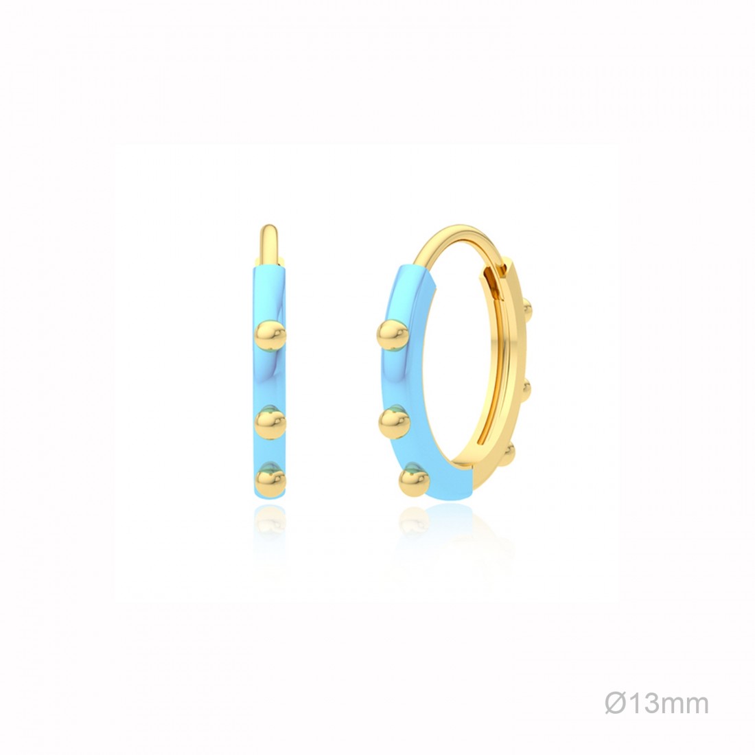 Pendientes de Aro "Dotty"- Plata de Ley 925 con baño de oro y esmalte