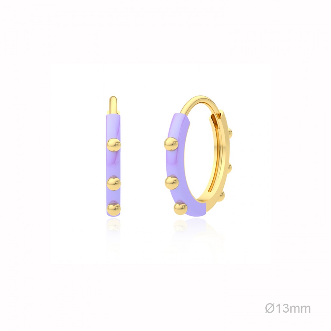 Pendientes de Aro "Dotty"- Plata de Ley 925 con baño de oro y esmalte