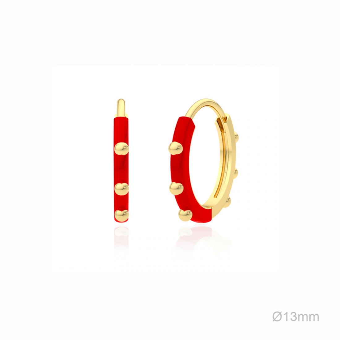 Pendientes de Aro "Dotty"- Plata de Ley 925 con baño de oro y esmalte