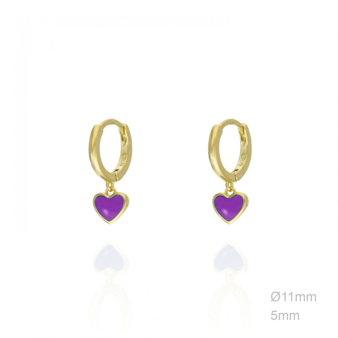 Pendiente Corazón Morado