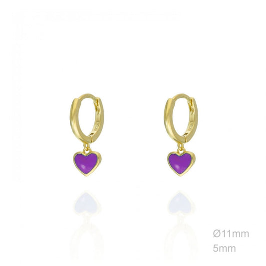 Pendiente Corazón Morado