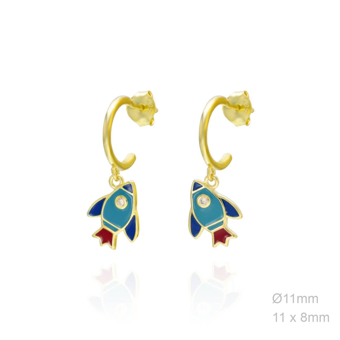 Pendientes Cohete Dorados