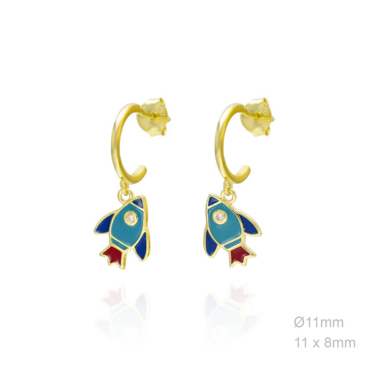 Pendientes Cohete Dorados