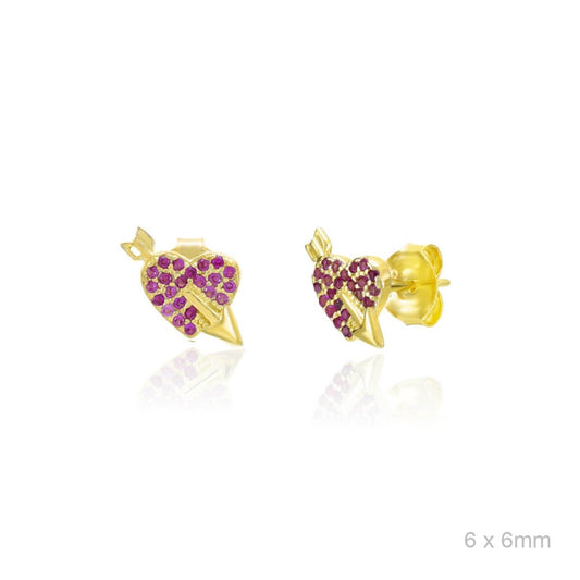 Pendientes Corazón/Flecha Dorados