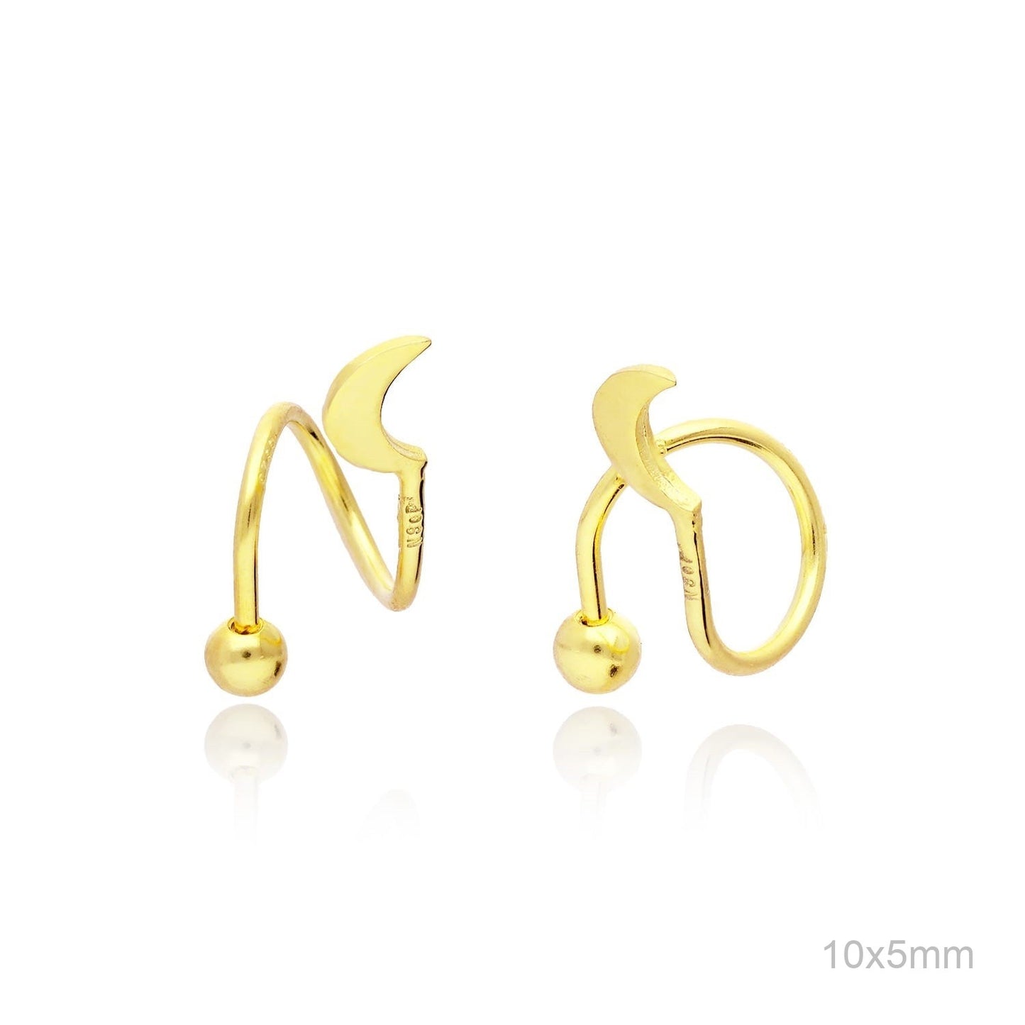 Pendientes Espiral Luna Dorados