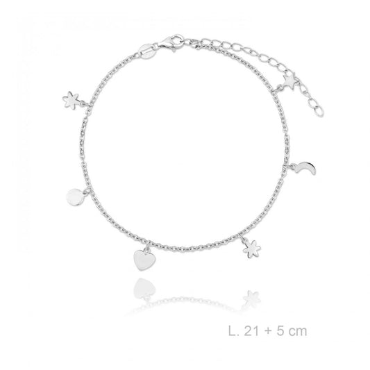 Tobillera Luna - Disco- Corazón- Flor