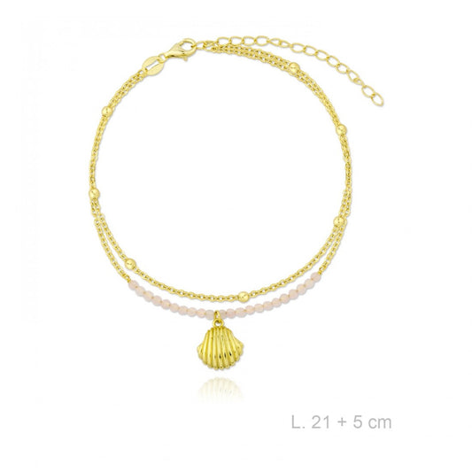 Tobillera piedras Concha Dorada