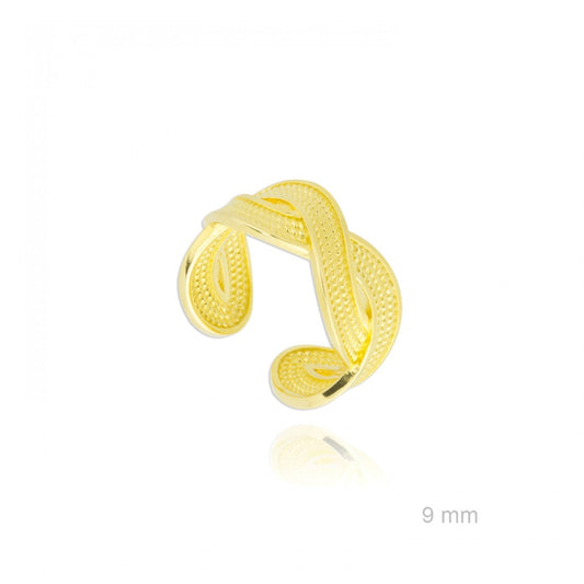 Anillo Trenzado Dorado Ajustable