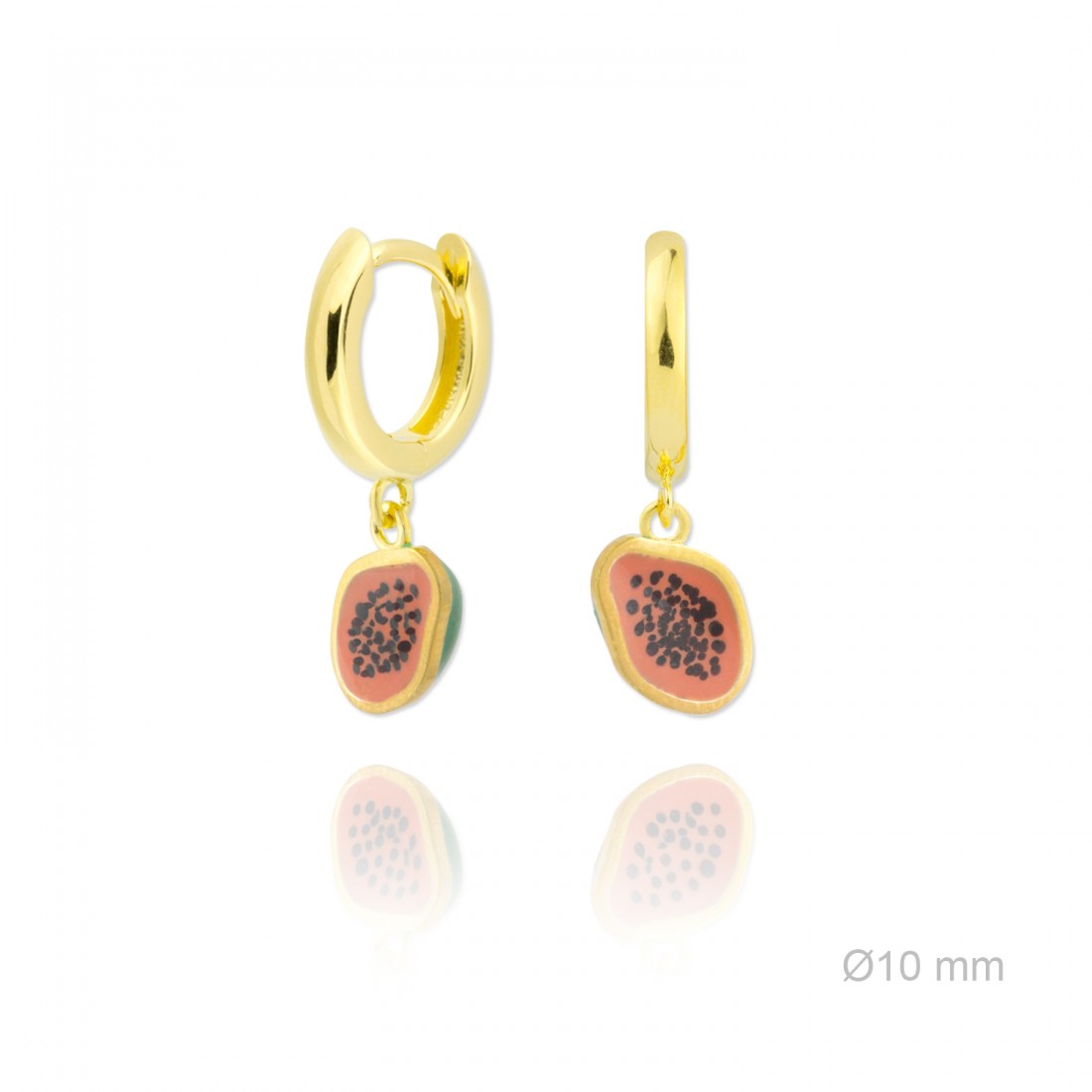 Pendientes Aro "Tutti Fruti" - Plata 925 con dije esmaltado