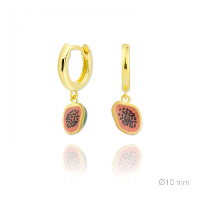 Pendientes Aro "Tutti Fruti" - Plata 925 con dije esmaltado