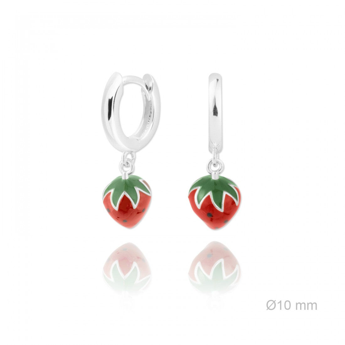 Pendientes Aro "Tutti Fruti" - Plata 925 con dije esmaltado