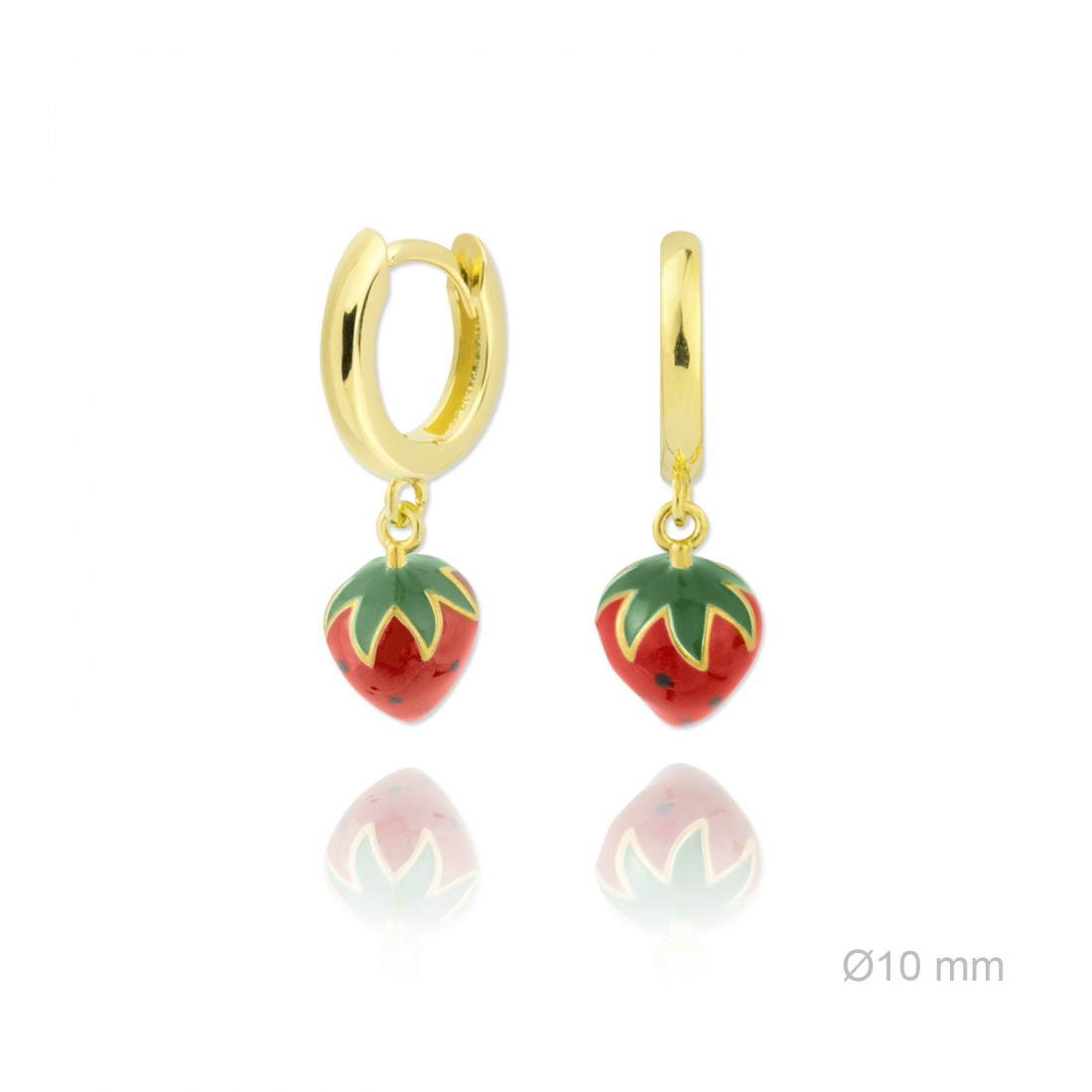 Pendientes Aro "Tutti Fruti" - Plata 925 con dije esmaltado