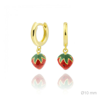 Pendientes Aro "Tutti Fruti" - Plata 925 con dije esmaltado