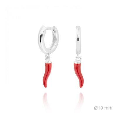 Pendientes Aro "Tutti Fruti" - Plata 925 con dije esmaltado