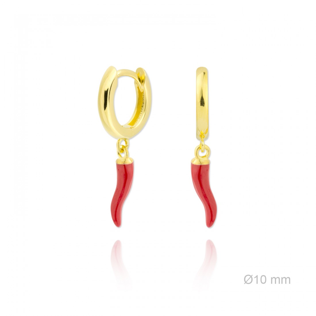 Pendientes Aro "Tutti Fruti" - Plata 925 con dije esmaltado