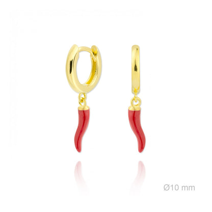 Pendientes Aro "Tutti Fruti" - Plata 925 con dije esmaltado