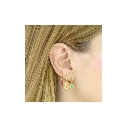 Pendientes Aro "Tutti Fruti" - Plata 925 con dije esmaltado