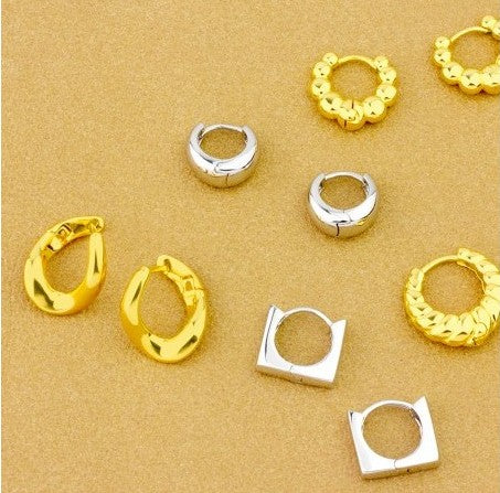 Pendientes de Aro "Essentials Collection" – Plata de Ley 925 / Baño de Oro 18k
