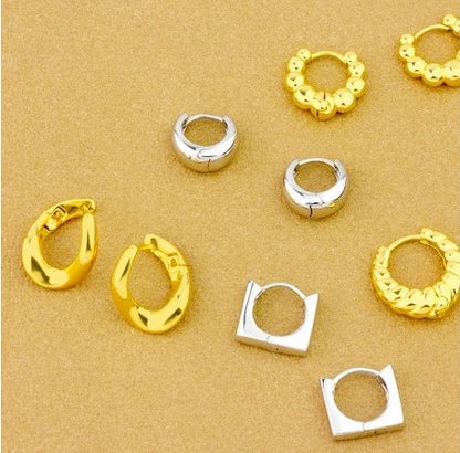 Pendientes de Aro "Essentials Collection" – Plata de Ley 925 / Baño de Oro 18k