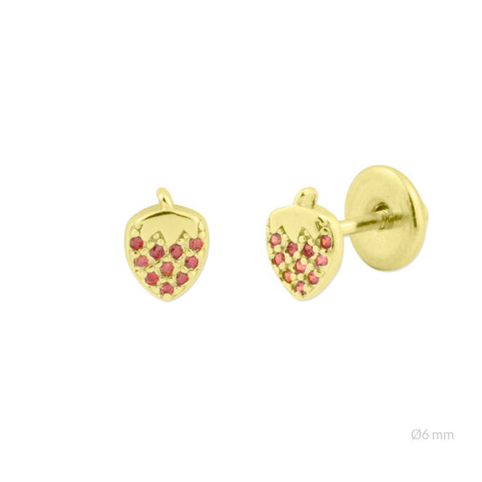 Pendientes Fresa Dorados