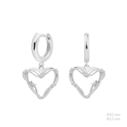 Pendientes Thorned Heart - Corazón Espinado - Plata 925
