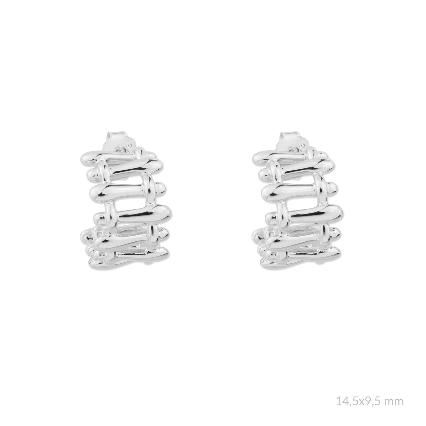 Pendientes Structure Multilínea - Plata 925