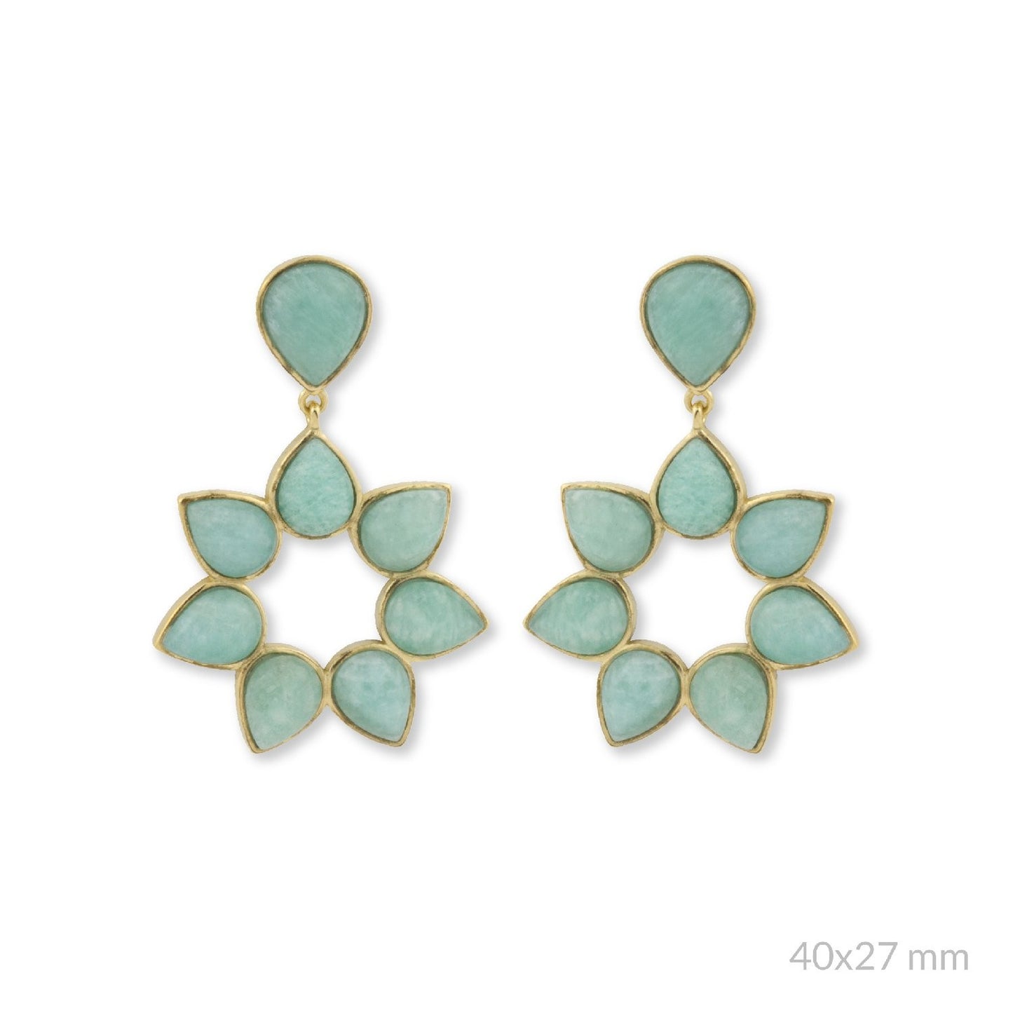 Pendientes Natalia Verde Agua Dorados
